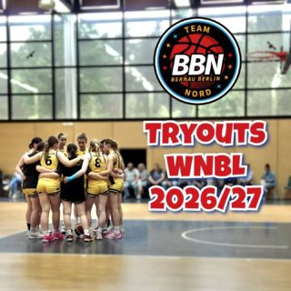 Hey Mädels,
wir freuen uns, euch zu unserem gemeinsamen WNBL-Projekt 2026/27 einzuladen. Damit gehen wir in die zweite Runde, um leistungsstarke Spielerinnen mit einem WNBL-Projekt im Norden Berlins zu fördern.
Meldet euch für die Tryout-Woche an und zeigt was in euch steckt.  Tryout-Woche
13.04.26, 19:00 – 21:00 Uhr 
15.04.26, 19:00 – 21:00 Uhr 
16.04.26, 19:00 – 20:30 Uhr  Eingeladen sind alle interessierten Spielerinnen der Jahrgänge 2009-2011.  Anmeldung (Name, Geburtsdatum, Heimverein) bitte per Mail an:
leo.krause@ssv-lok-bernau.de  Wenn Ihr Fragen zum Projekt oder unserer Idee habt, dann freuen wir uns, wenn Ihr Euch meldet.  Sportliche Grüße,
Bernau & Pankow  #basketballspielerin #basketballberlin #basketballbernau #wnbl