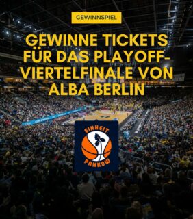 Am Sonntag starten die ALBA Männer in die Bundesliga-Playoffs. Wir nehmen euch mit!  Mail an info@einheit-pankow.de schicken und mit etwas Glück 2 Tickets gewinnen. Insgesamt verlosen wir 10x2 Tickets an die schnellsten unter euch.  Wir sehen uns Sonntag!